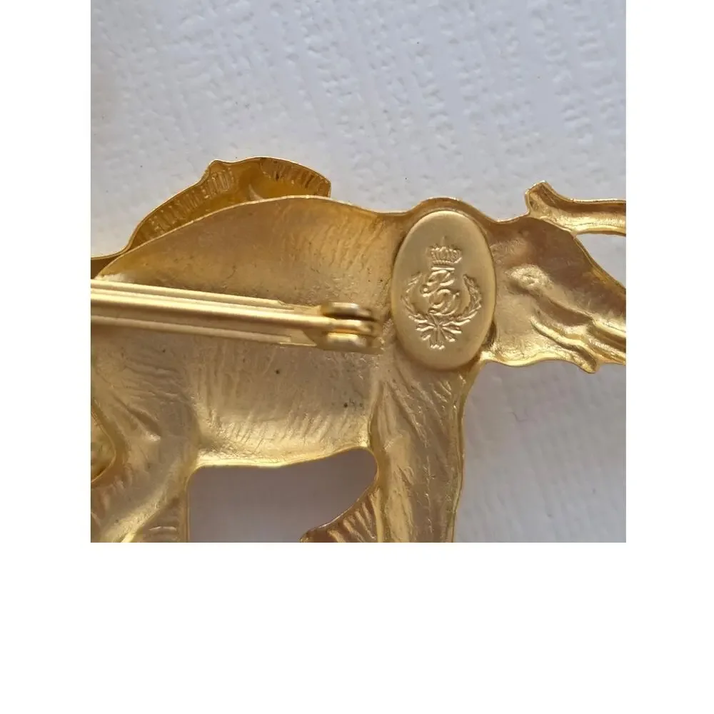 Premier Designs Safari Gold Tone Zebra Elephant Giraffe Brooch Pin